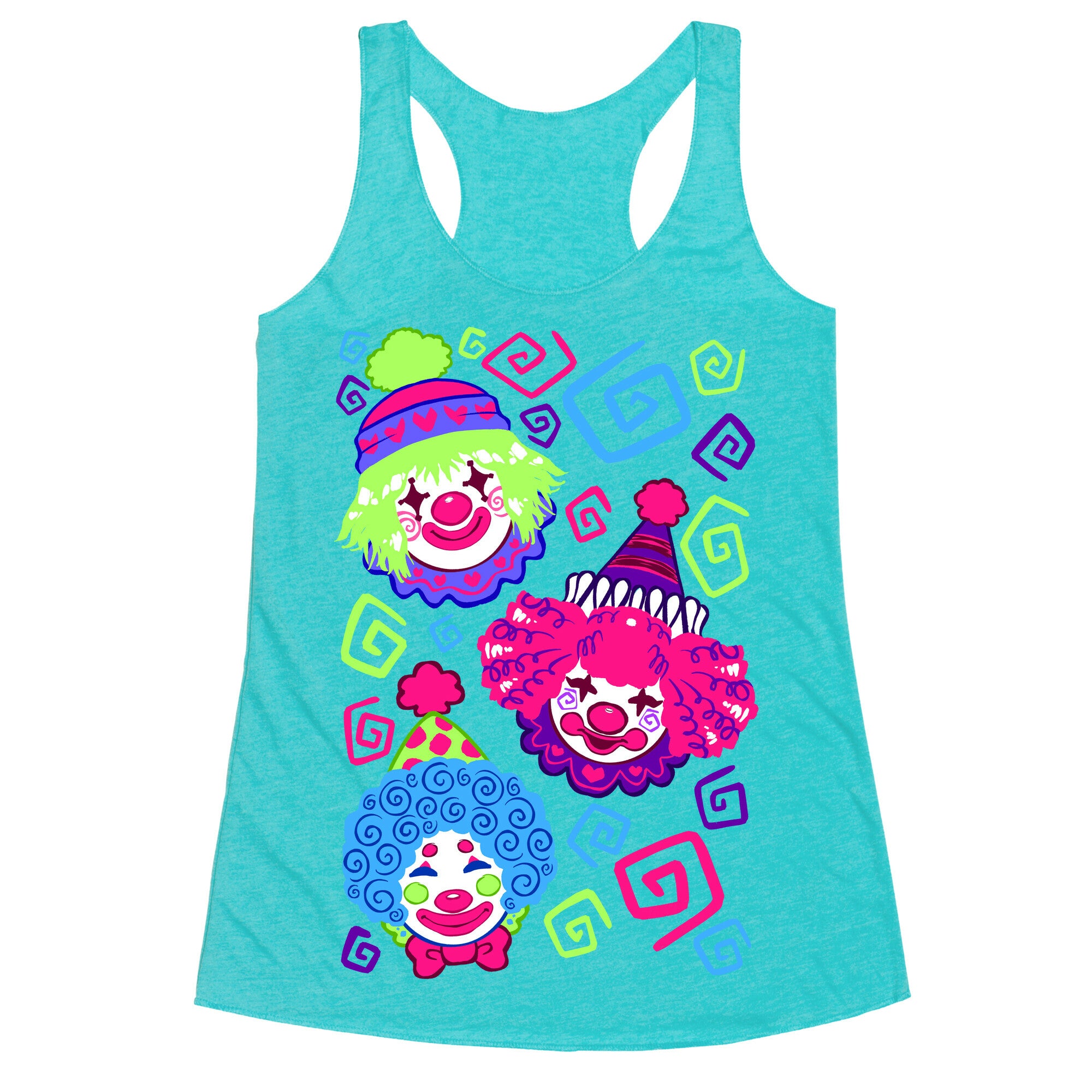 Kawaii Clowns Racerback Tank